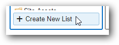 Create New List Button